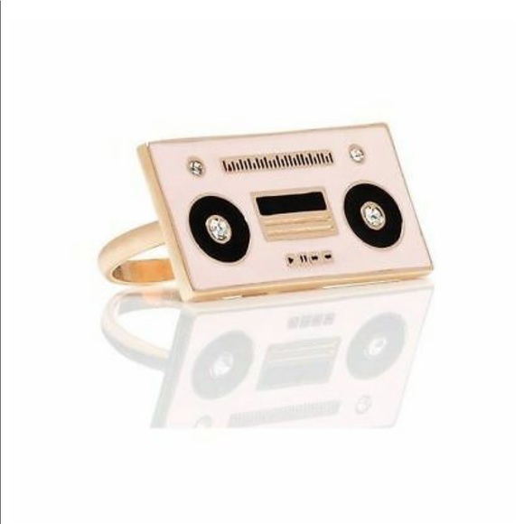 Kate Spade Jazz Things Boom Box Cassette Tape Ring - Picture 1 of 8
